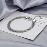 Bracelet 925 Sterling Silver Multilayer Simple Adjustable Bangle